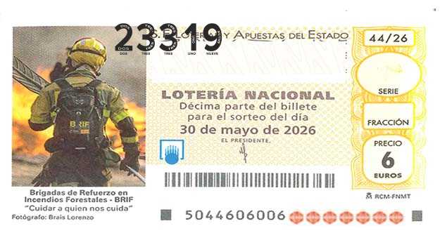 Décimo 23319 del sorteo 44-30/05/2026 Sábado