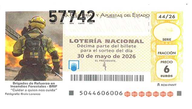 Décimo 57742 del sorteo 44-30/05/2026 Sábado