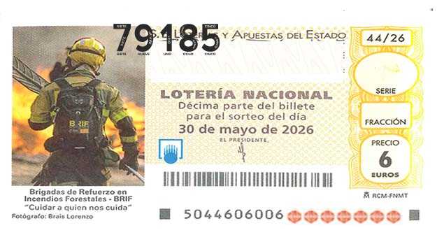 Décimo 79185 del sorteo 44-30/05/2026 Sábado