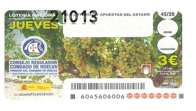 Décimo 21013 del sorteo 45-04/06/2026 Jueves