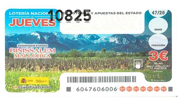 Décimo 10825 del sorteo 47-11/06/2026 Jueves