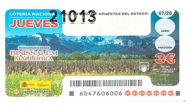 Décimo 21013 del sorteo 47-11/06/2026 Jueves