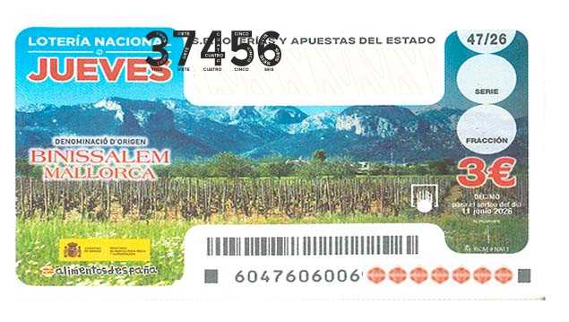 Décimo 37456 del sorteo 47-11/06/2026 Jueves