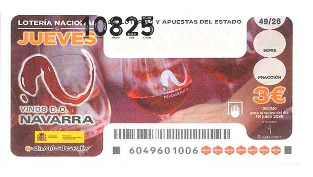 Décimo 10825 del sorteo 49-18/06/2026 Jueves