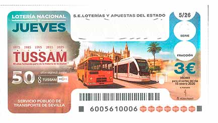 Décimo 00270 del sorteo 5-15/01/2026 Jueves