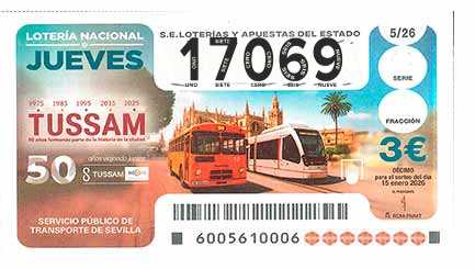 Décimo 17069 del sorteo 5-15/01/2026 Jueves