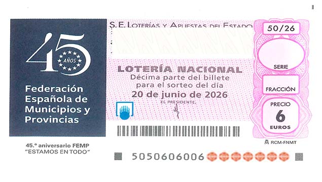 Décimo 76178 del sorteo 50-20/06/2026 Sábado