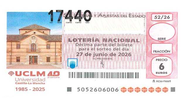 Décimo 17440 del sorteo 52-27/06/2026 Sábado