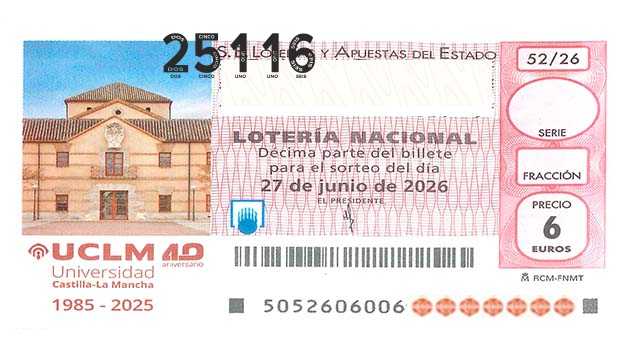Décimo 25116 del sorteo 52-27/06/2026 Sábado