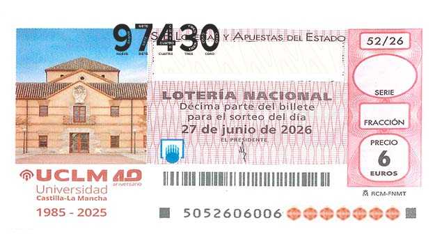 Décimo 97430 del sorteo 52-27/06/2026 Sábado
