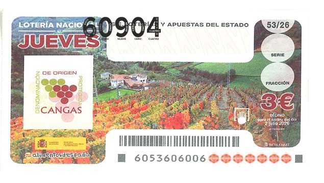 Décimo 60904 del sorteo 53-02/07/2026 Jueves