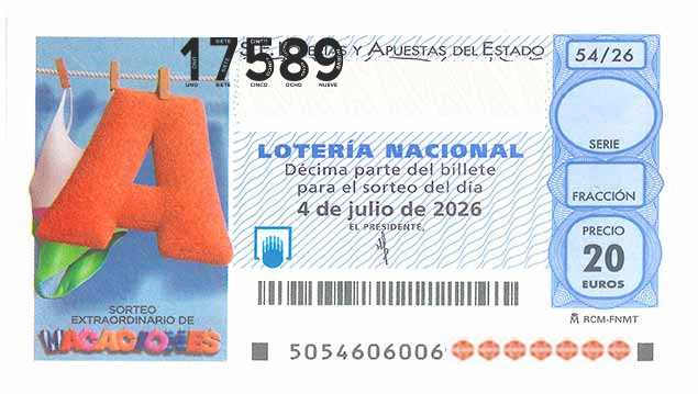 Décimo 17589 del sorteo 54-04/07/2026 Sábado