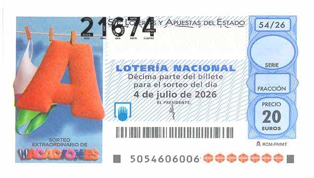 Décimo 21674 del sorteo 54-04/07/2026 Sábado