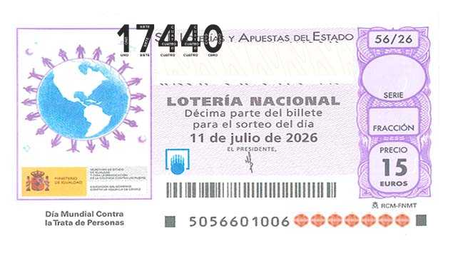 Décimo 17440 del sorteo 56-11/07/2026 Sábado
