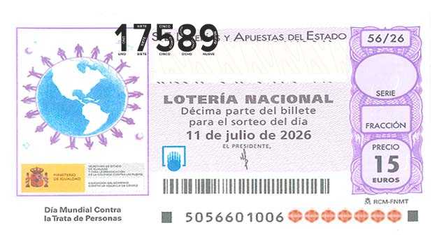 Décimo 17589 del sorteo 56-11/07/2026 Sábado