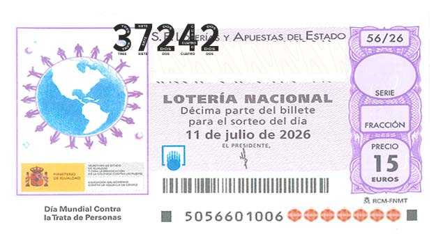 Décimo 37242 del sorteo 56-11/07/2026 Sábado