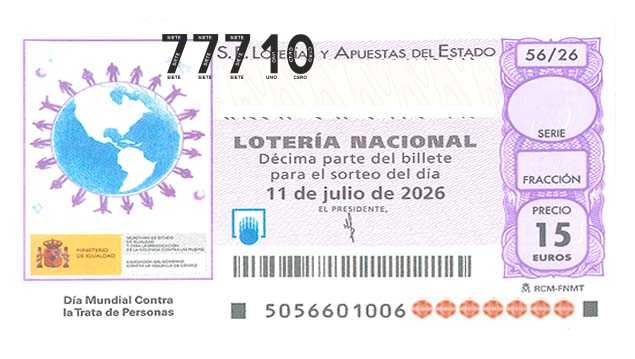 Décimo 77710 del sorteo 56-11/07/2026 Sábado