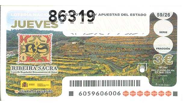 Décimo 86319 del sorteo 59-23/07/2026 Jueves