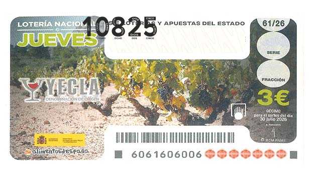 Décimo 10825 del sorteo 61-30/07/2026 Jueves