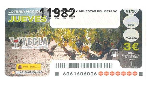 Décimo 11982 del sorteo 61-30/07/2026 Jueves