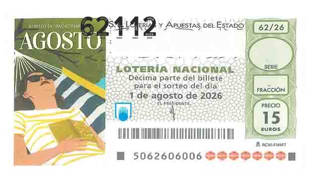Décimo 62112 del sorteo 62-01/08/2026 Sábado