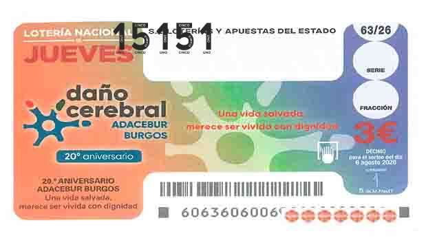 Décimo 15151 del sorteo 63-06/08/2026 Jueves