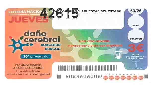 Décimo 42615 del sorteo 63-06/08/2026 Jueves