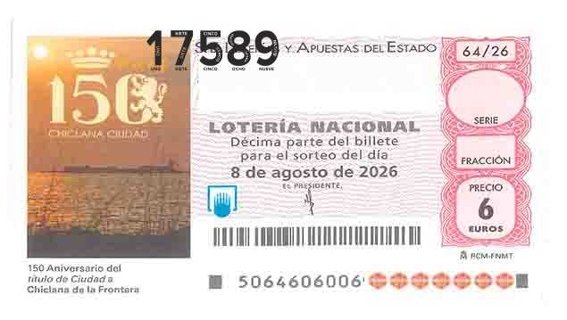 Décimo 17589 del sorteo 64-08/08/2026 Sábado