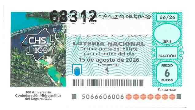 Décimo 68312 del sorteo 66-15/08/2026 Sábado