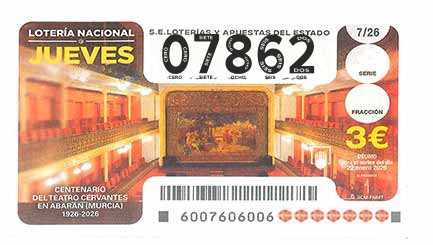 Décimo 07862 del sorteo 7-22/01/2026 Jueves
