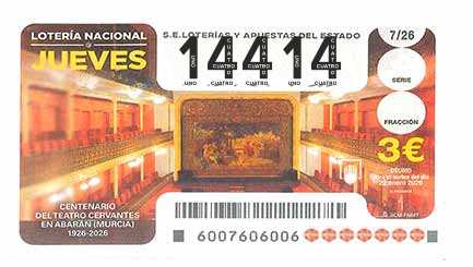 Décimo 14414 del sorteo 7-22/01/2026 Jueves