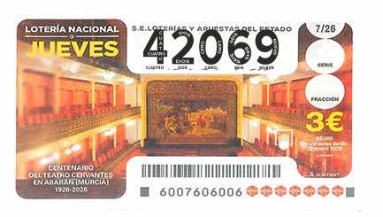 Décimo 42069 del sorteo 7-22/01/2026 Jueves