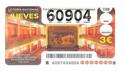 Décimo 60904 del sorteo 7-22/01/2026 Jueves