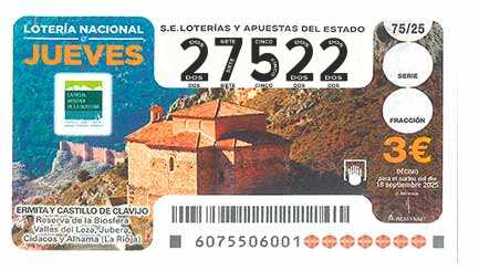 Décimo 27522 del sorteo 75-18/09/2025 Jueves