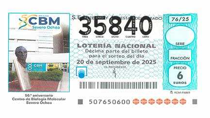 Décimo 35840 del sorteo 76-20/09/2025 Sábado