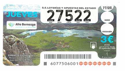 Décimo 27522 del sorteo 77-25/09/2025 Jueves