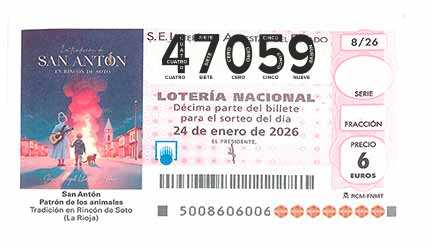 Décimo 47059 del sorteo 8-24/01/2026 Sábado