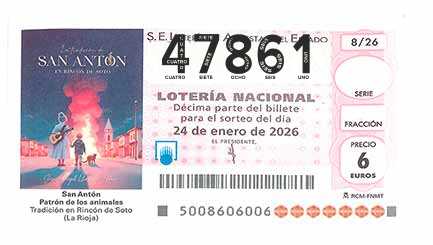 Décimo 47861 del sorteo 8-24/01/2026 Sábado