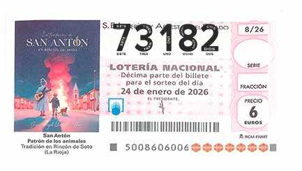 Décimo 73182 del sorteo 8-24/01/2026 Sábado