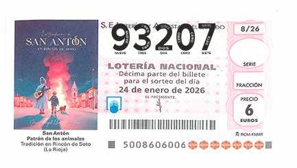 Décimo 93207 del sorteo 8-24/01/2026 Sábado
