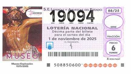 Décimo 19094 del sorteo 88-01/11/2025 Sábado