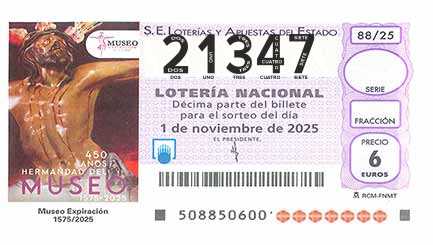 Décimo 21347 del sorteo 88-01/11/2025 Sábado