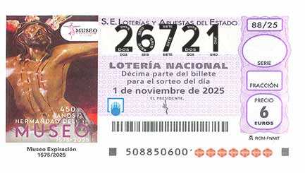 Décimo 26721 del sorteo 88-01/11/2025 Sábado