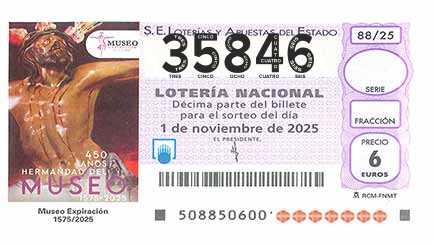 Décimo 35846 del sorteo 88-01/11/2025 Sábado