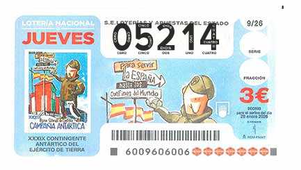 Décimo 05214 del sorteo 9-29/01/2026 Jueves