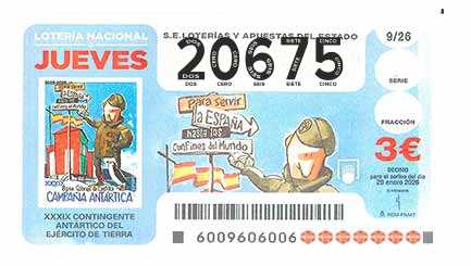 Décimo 20675 del sorteo 9-29/01/2026 Jueves