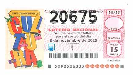 Décimo 20675 del sorteo 90-08/11/2025 Sábado