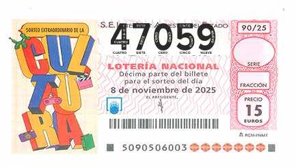 Décimo 47059 del sorteo 90-08/11/2025 Sábado