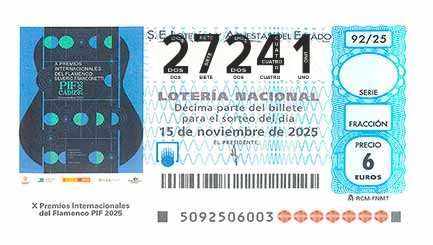 Décimo 27241 del sorteo 92-15/11/2025 Sábado