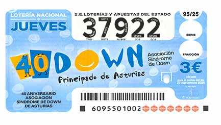 Décimo 37922 del sorteo 95-27/11/2025 Jueves